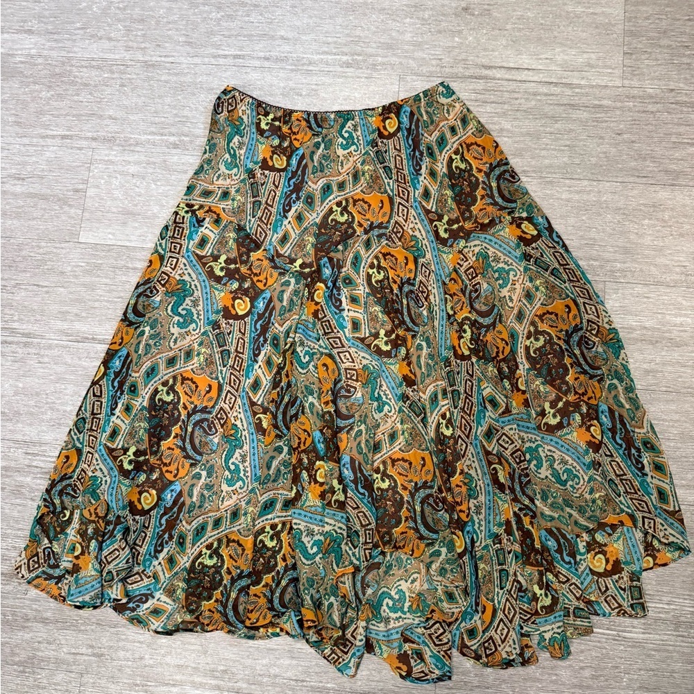 Newsworthy Vintage Y2K Multicolored Fairy Boho Flowy Women's Midi Skirt - Picture 3 of 10